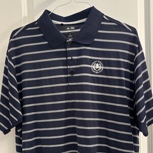 Adidas Striped Polo Shirt with Logo